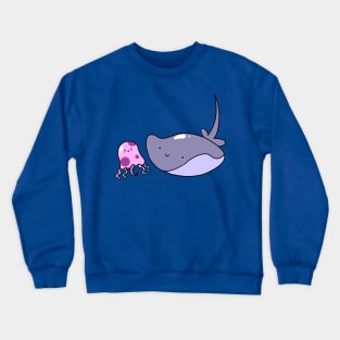 Stingray and Pink Jellyfish Crewneck Sweatshirt